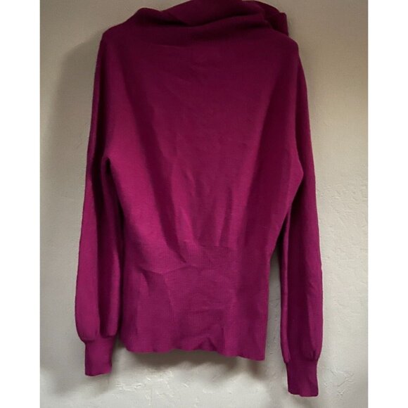 Patagonia Women's Large Wool Blend Cowl Neck Sweater Pullover Drape Knit Magenta - Picture 2 of 8